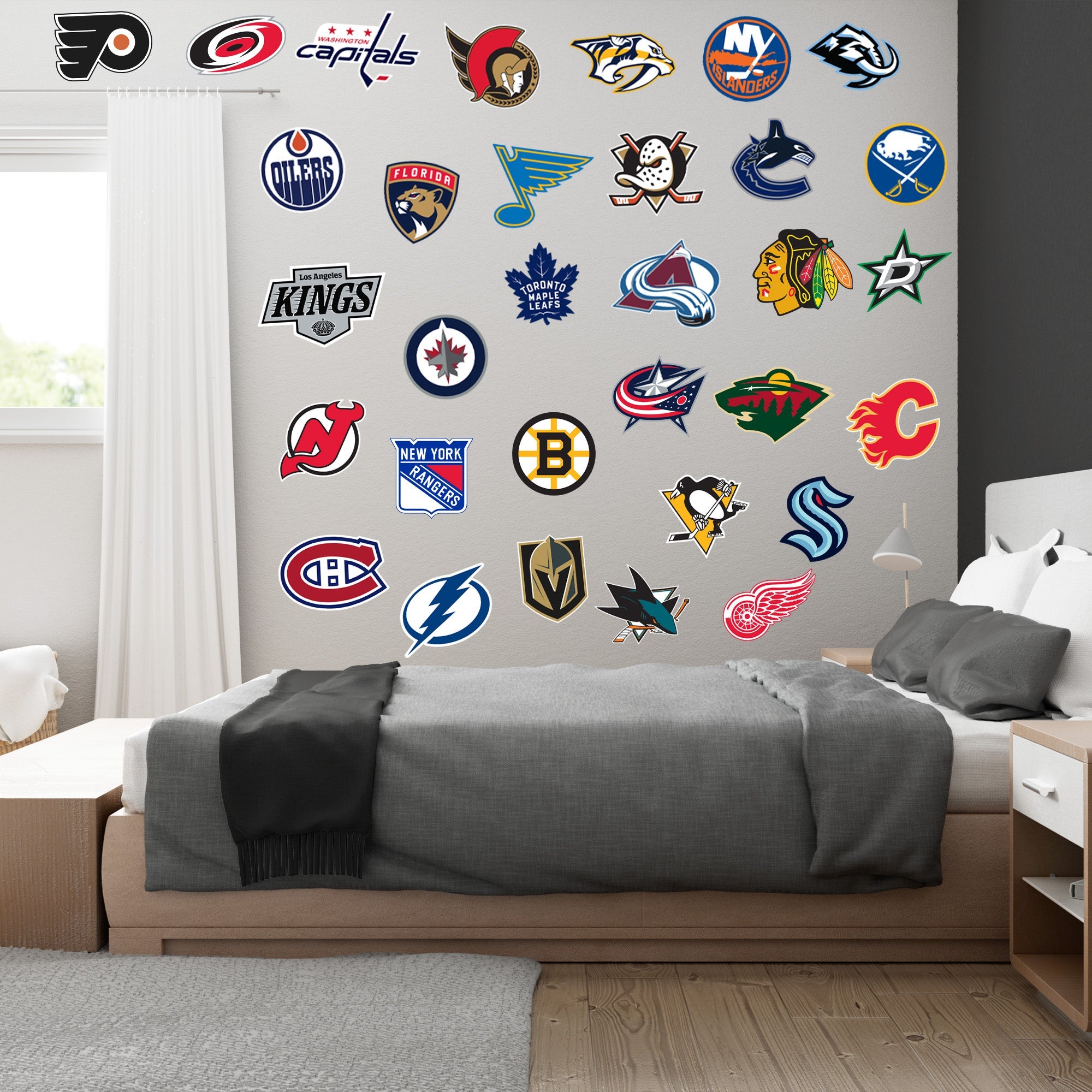 NHL Team Logos - RealBig Logo Collection - Official NHL - Reusable Vinyl Wall Decals