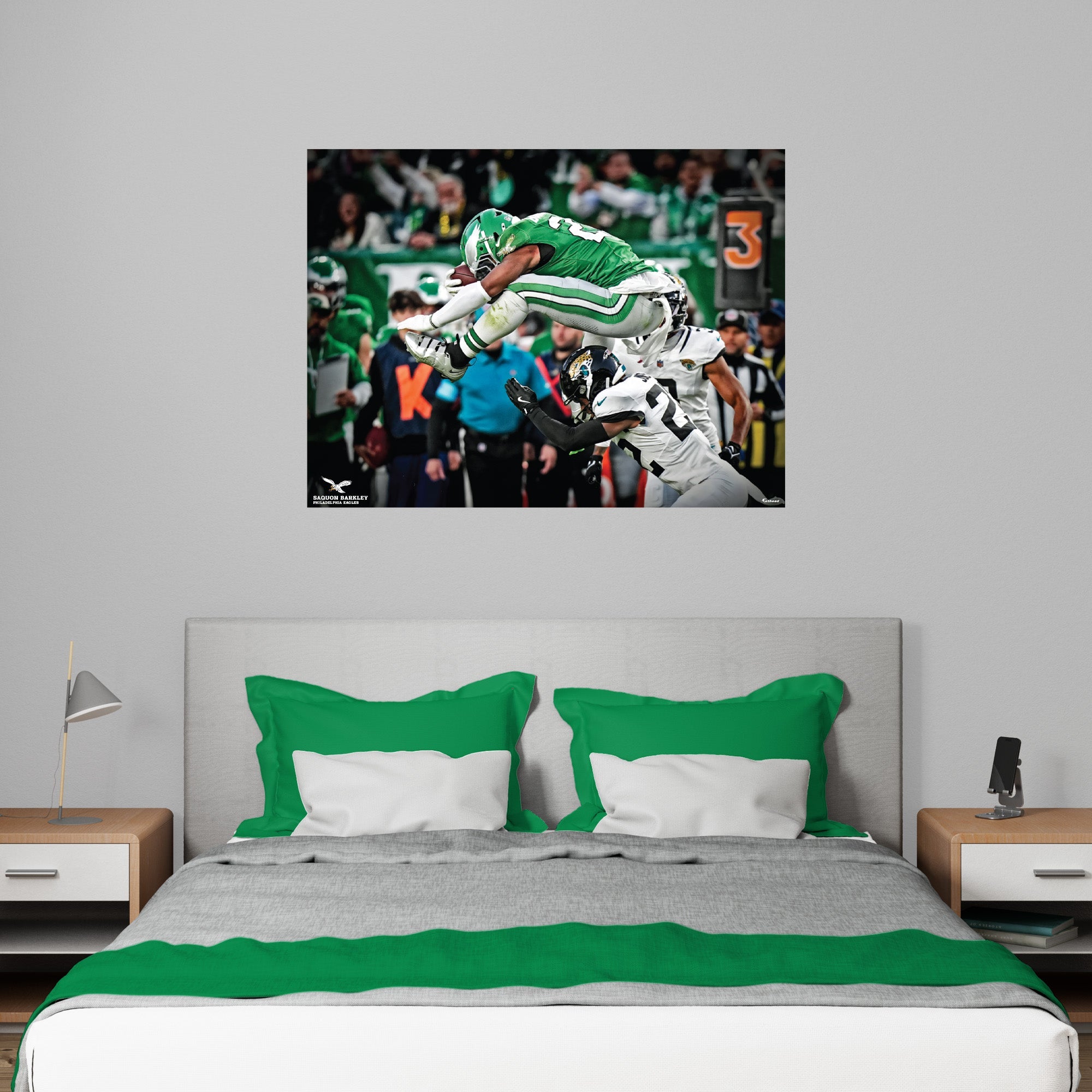 Saquon Barkley - Backward Hurdle Peel & Stick Poster - Official NFL - Philadelphia Eagles Reusable Vinyl Wall Decal