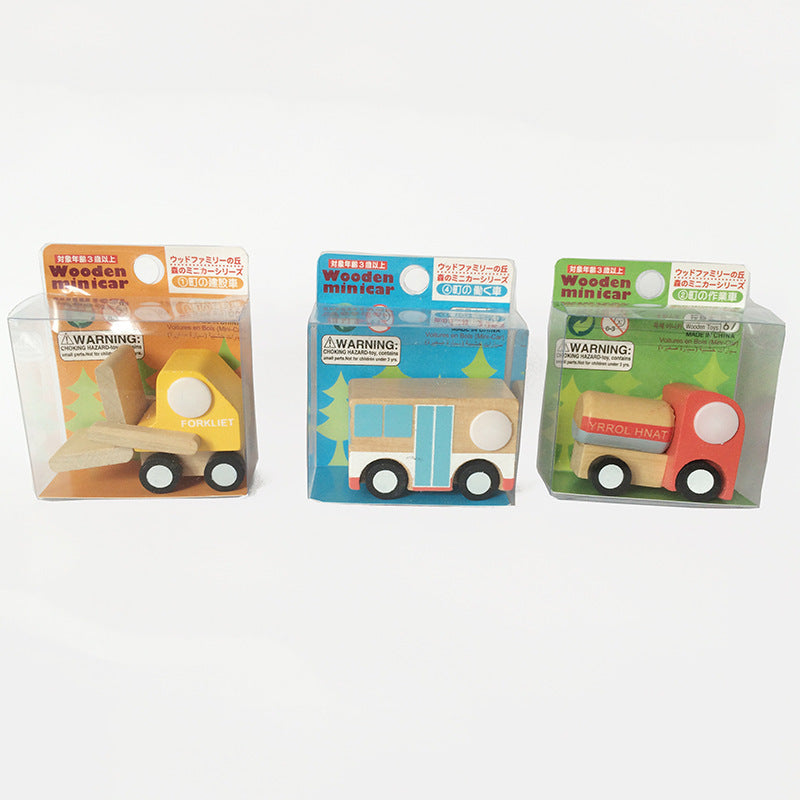 Wooden Toy Cars Set – 12 Mini Vehicle Models for Kids