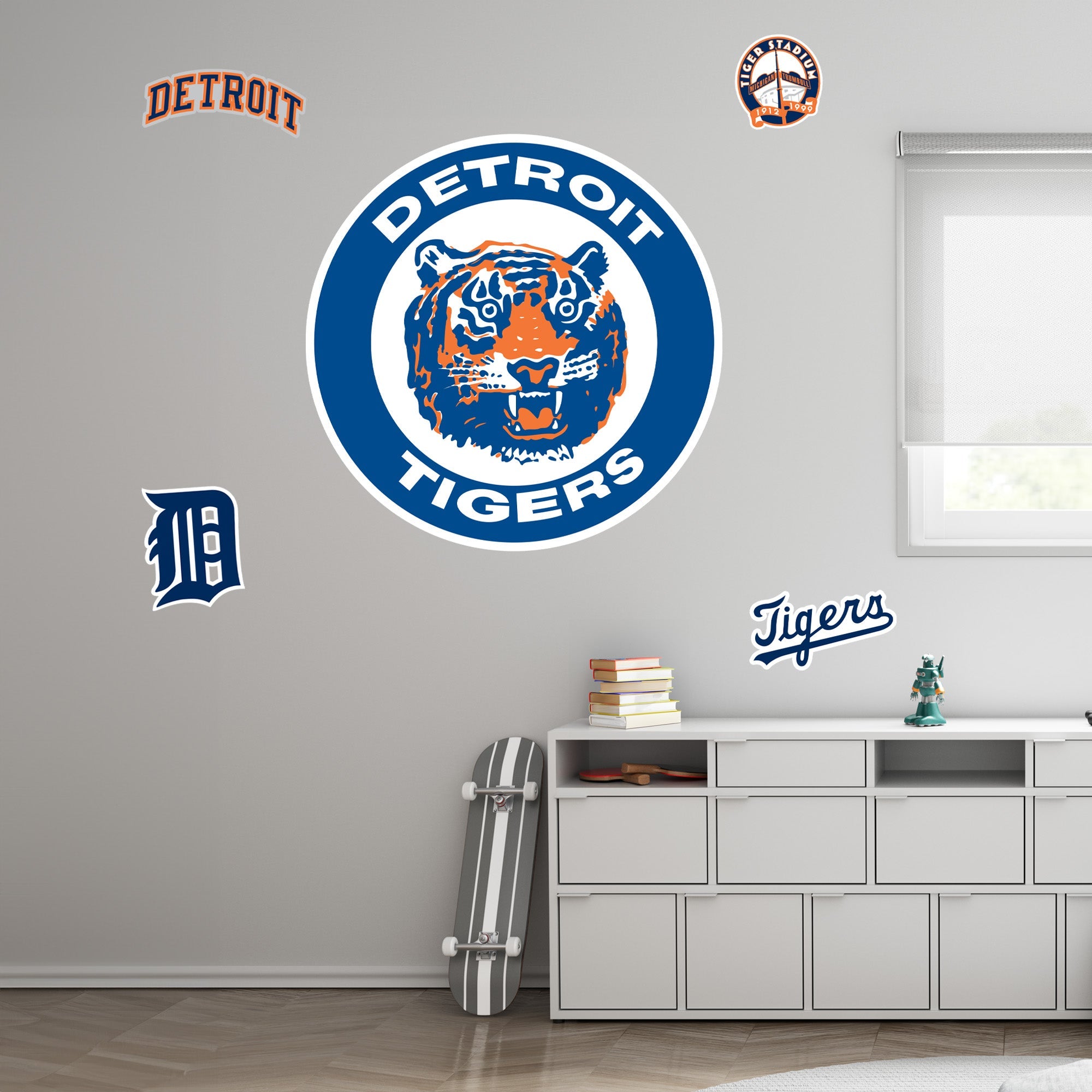 Detroit Tigers - RealBig Classic Logo Collection - Official MLB - Reusable Vinyl Wall Decals