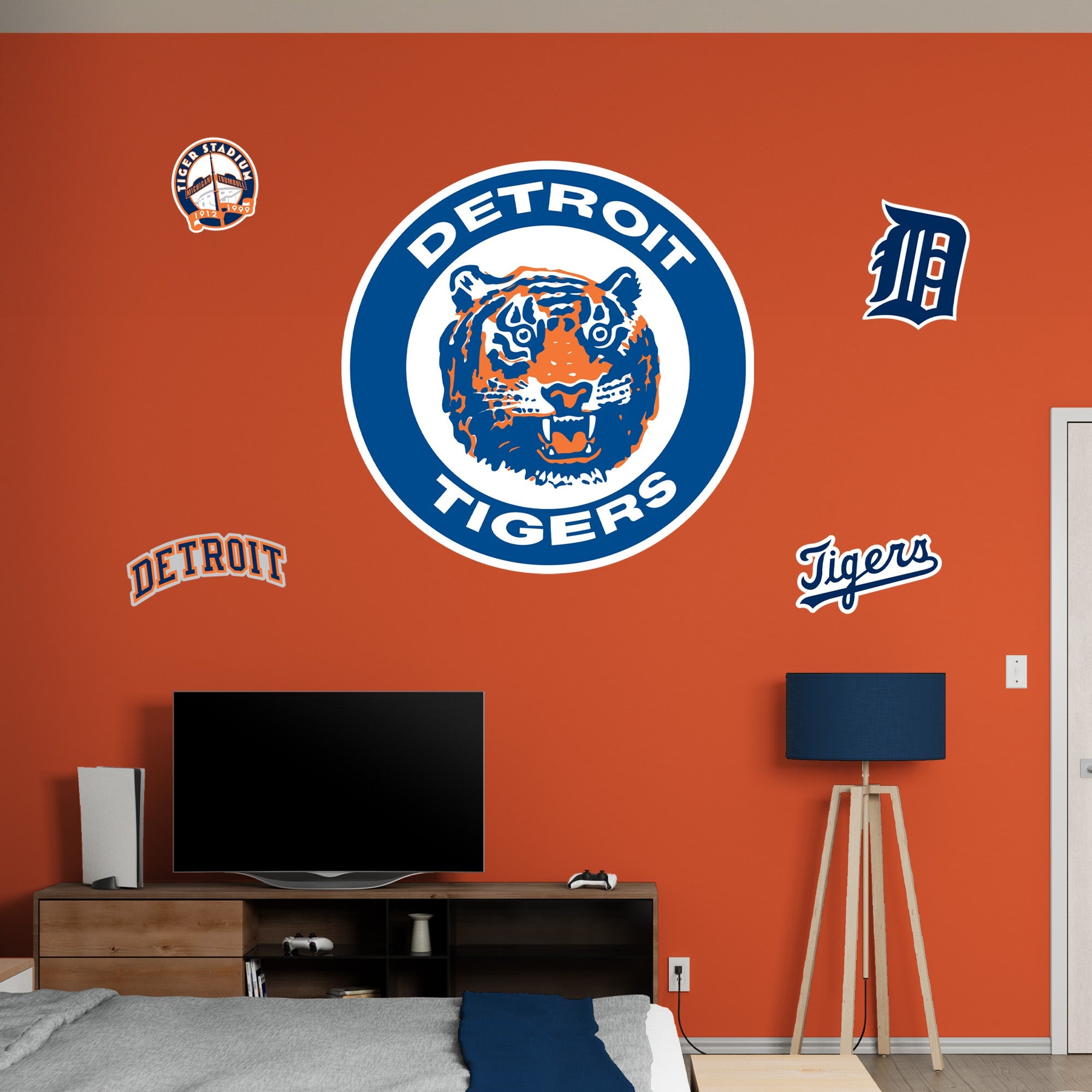 Detroit Tigers - RealBig Classic Logo Collection - Official MLB - Reusable Vinyl Wall Decals