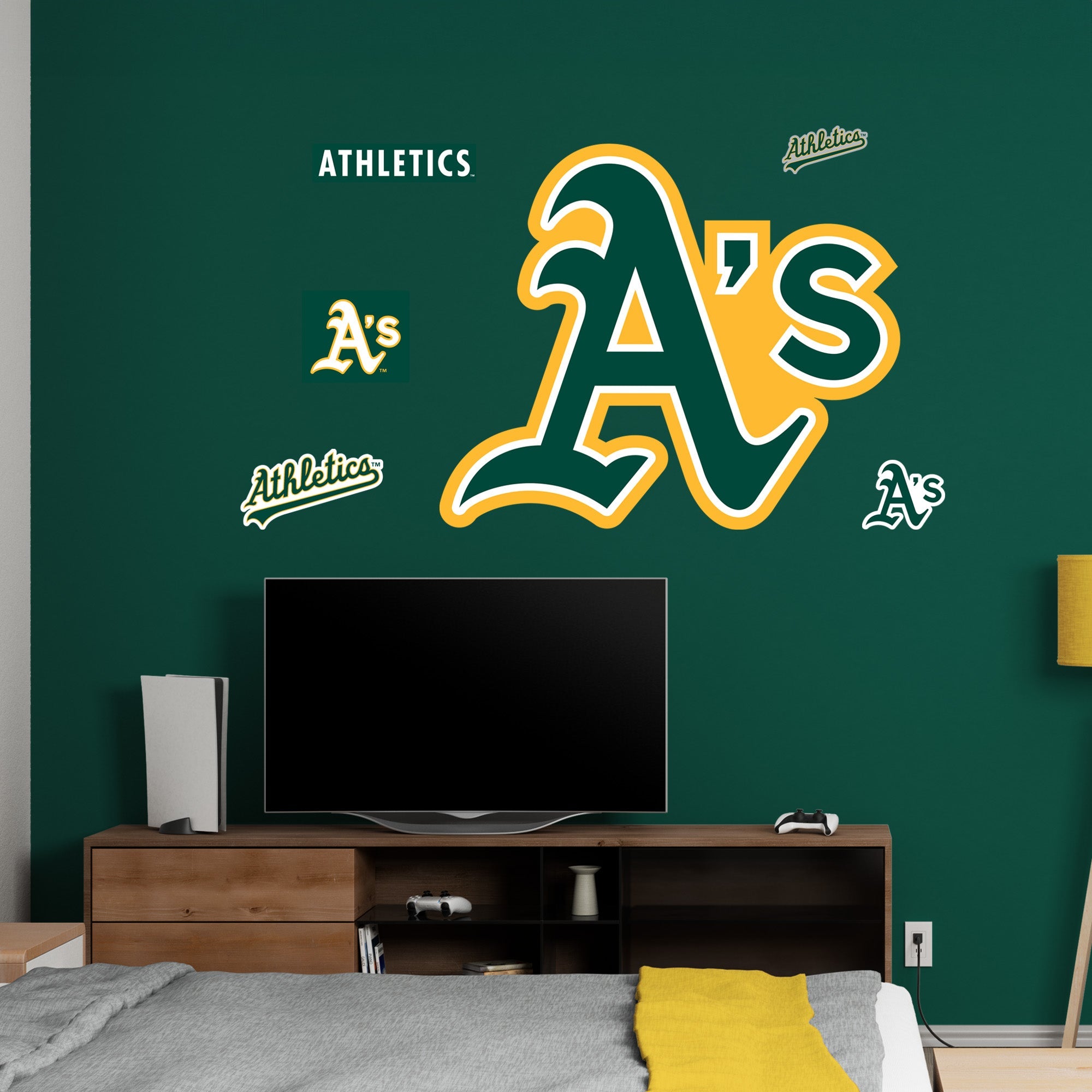 Athletics Logo - RealBig Collection - Official MLB - Reusable Vinyl Wall Decals