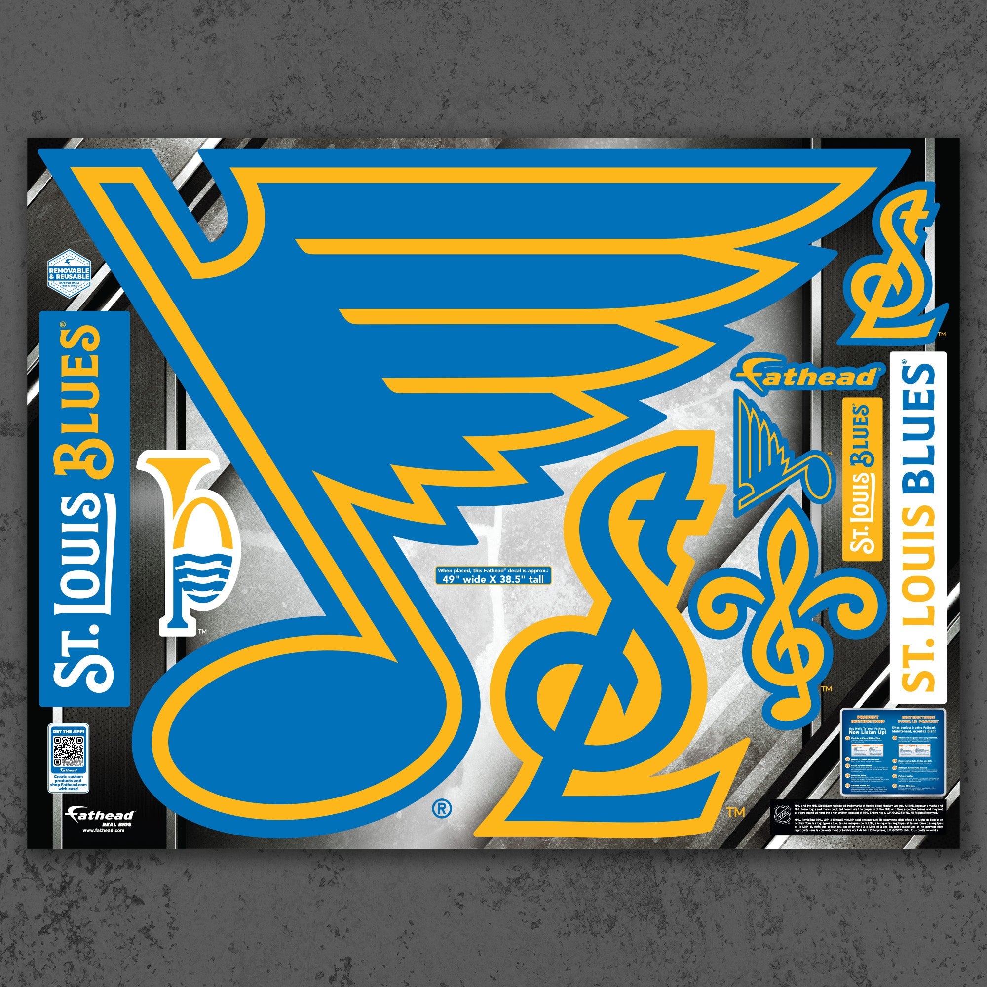 St. Louis Blues - RealBig Logo Collection - Official NHL - Reusable Vinyl Wall Decals