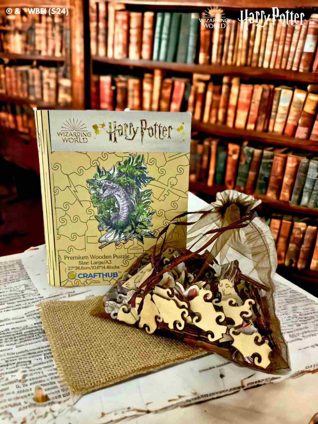 Harry Potter - Slytherin Crest - Utilitarian Romance Wooden Jigsaw Puzzle