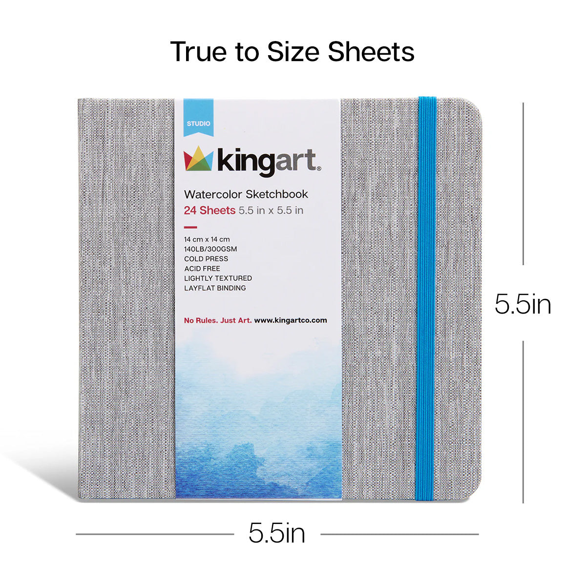 Hardcover Watercolor Paper Sketchbook 5.5x5.5 24 Pages