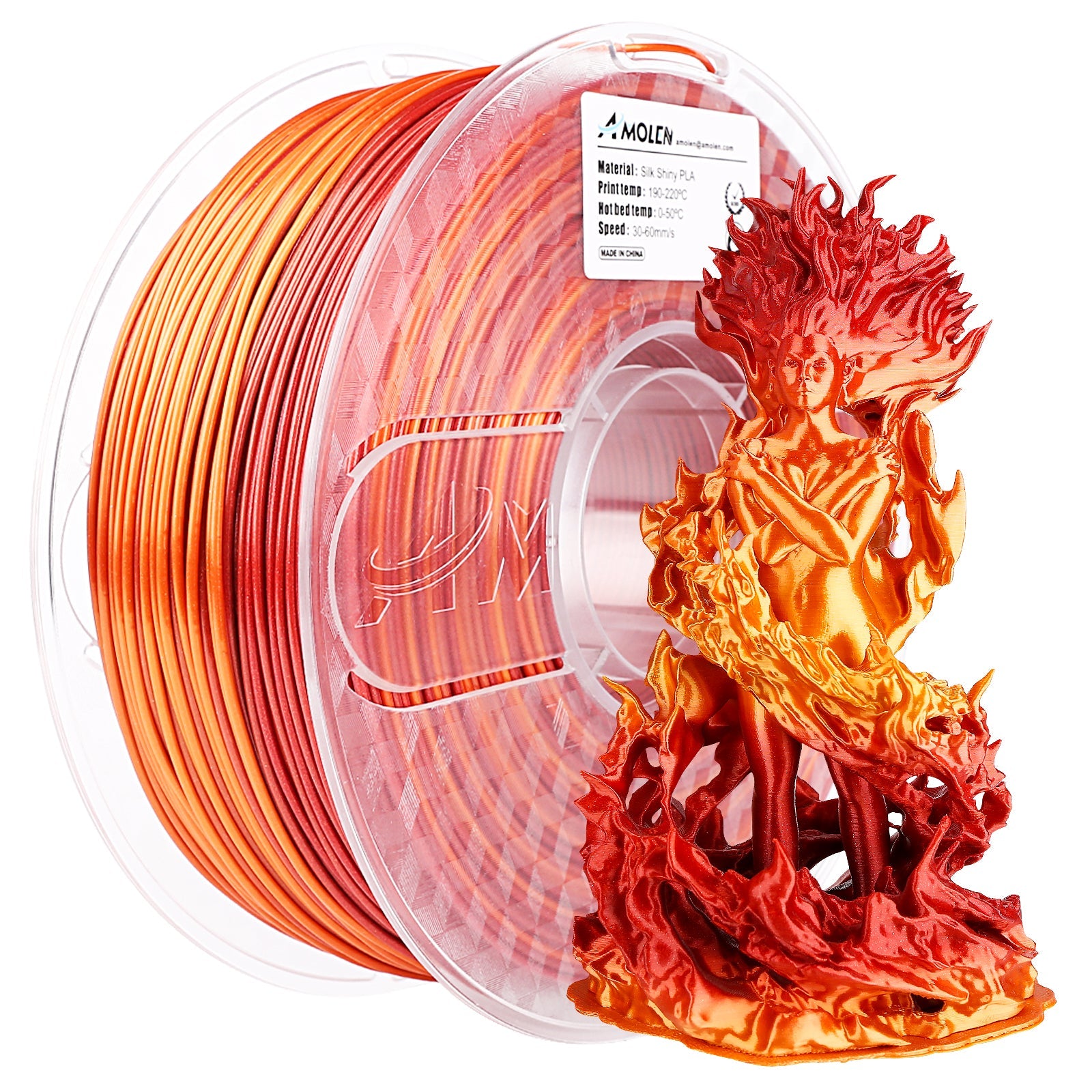 PLA Silk Shiny Gradient 1.75mm, 1KG/2.2LB