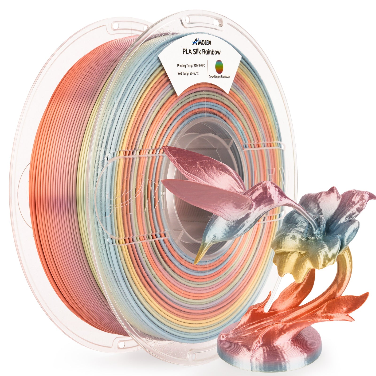 PLA Silk Rainbow 1.75mm, 1KG/2.2LB