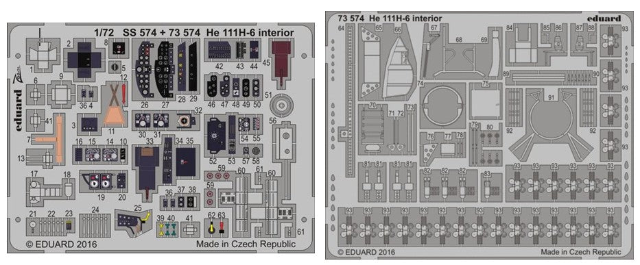 Eduard 73574 1/72 Aircraft- He111H6 Interior for ARX (Painted) (D)