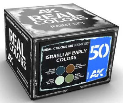 AK Interactive RCS50 Real Colors: Israeli AF Early Acrylic Lacquer Paint Set (4) 10ml Bottles