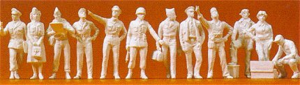 Preiser 16521 HO Scale Military - US WWII - Figures -- US Army Air Corps/Air Force - Standing pkg(12)