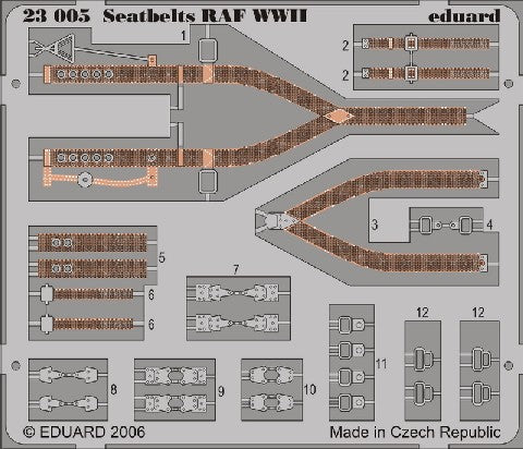 Eduard 23005 1/24 Aircraft- RAF WWII Seatbelts (Painted)