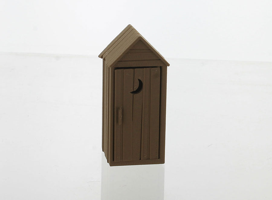 3D To Scale 43-142-WD 1/43 Scale Outhouse - Rustic Wood Tone