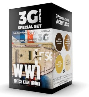 AK Interactive 11644 Modulation Series: WWI British Khaki Brown 3G Acrylic Paint