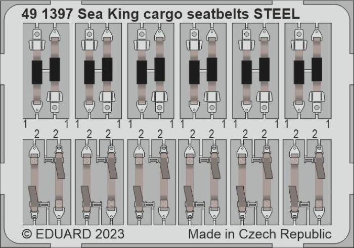 Eduard 491397 1/48 Aircraft- Sea King HU5 Cargo Seatbelts Steel for ARX (Painted