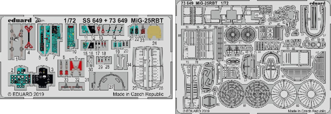 Eduard 73649 1/72 Aircraft- MiG25RBT for ICM (Painted)