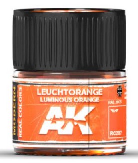 AK Interactive RC207 Real Colors: Luminous Orange RAL2005 Acrylic Lacquer Paint 10ml Bottle