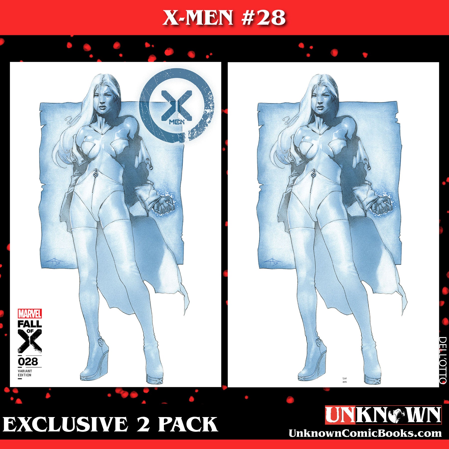 [2 PACK] X-MEN #28 [FALL] UNKNOWN COMICS DELL’OTTO EXCLUSIVE VAR (11/01/2023)