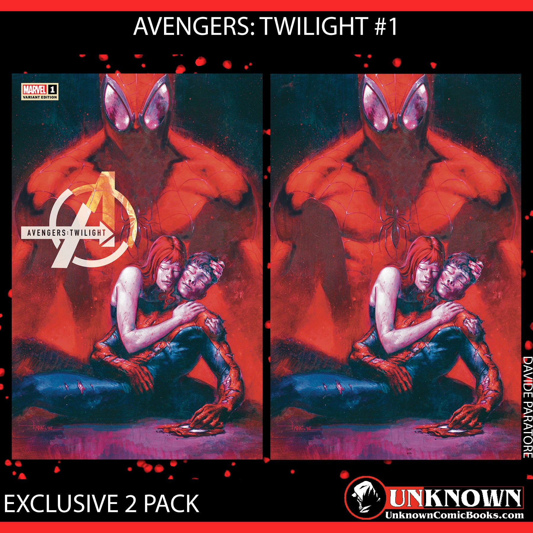 2 Pack] Avengers: Twilight #1 Unknown Comics Davide Paratore Exclusiv