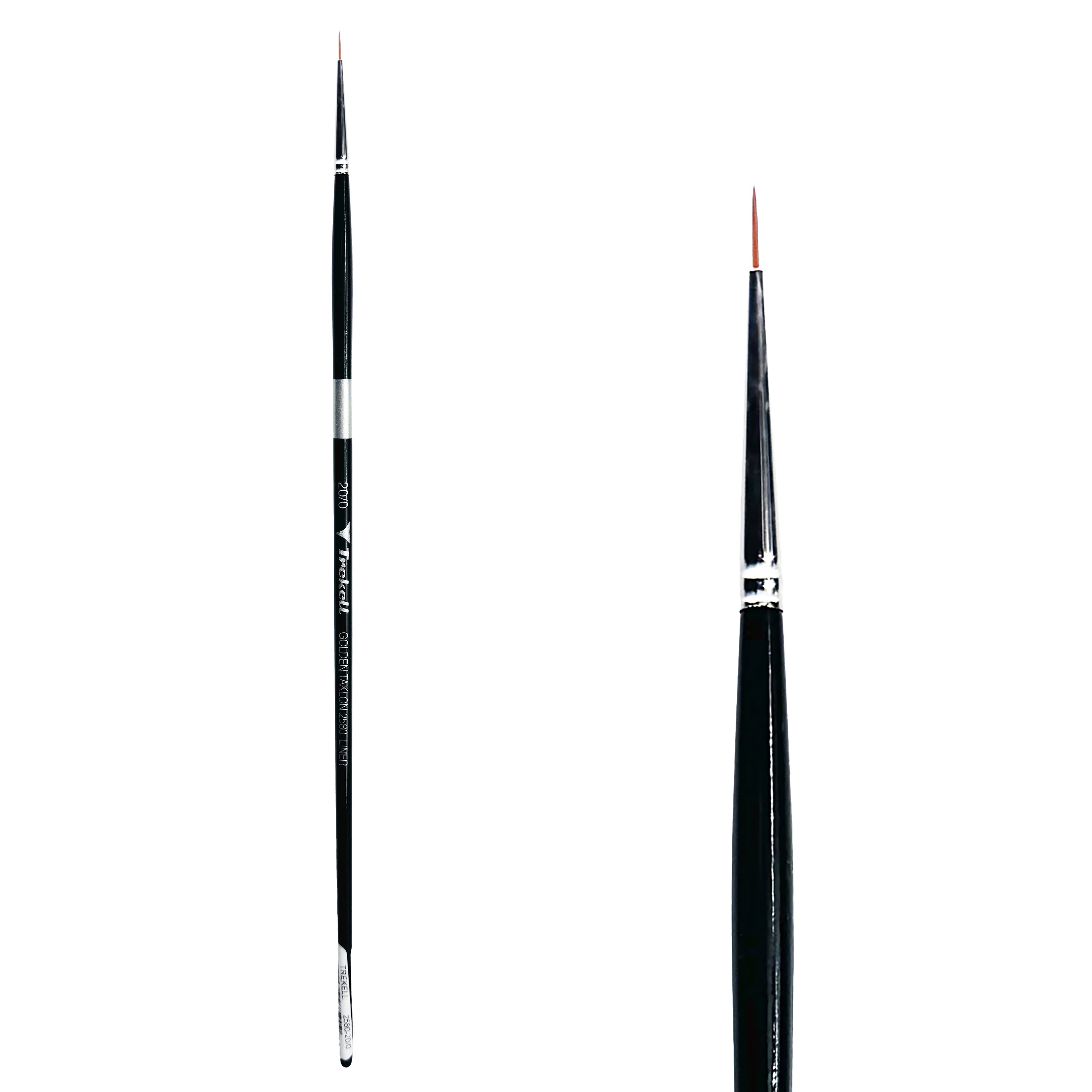 Trekell Golden Taklon Long Handle Artist Brush - Size #20/0 Liner