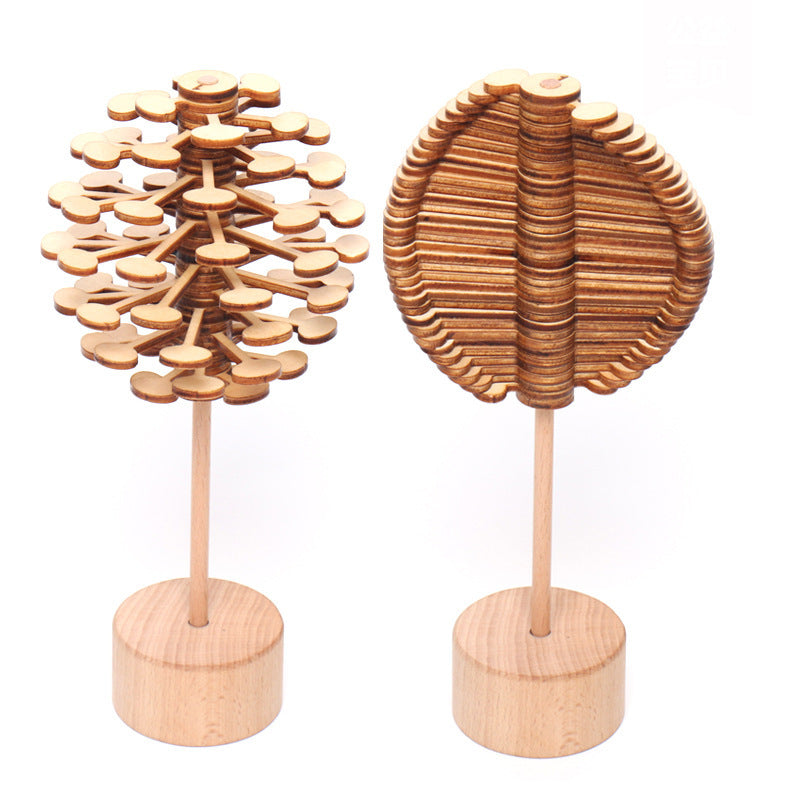 Wooden Rotating Lollipop Toy – Stress Relief Spiral Desk Ornament