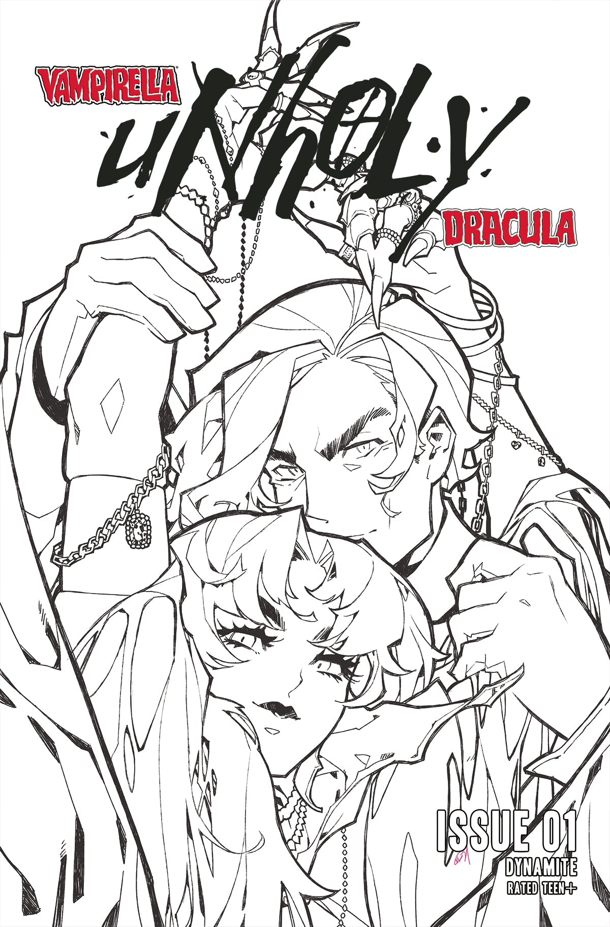Vampirella Dracula Unholy #1 K 1:25 Rose Besch B&W Variant (12/15/2021) Dynamite