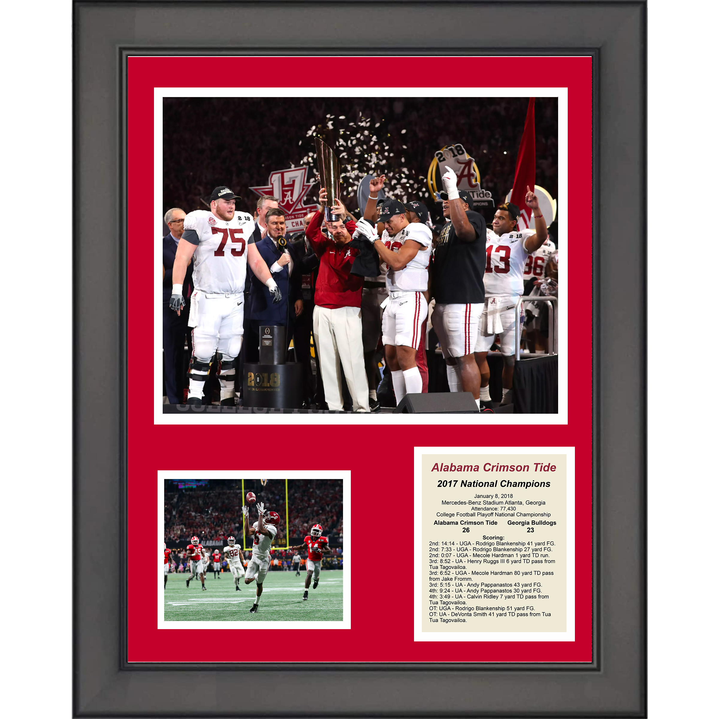 Framed Alabama Crimson Tide 2017 National Champions 11"x14"College Football Three Photo Collage