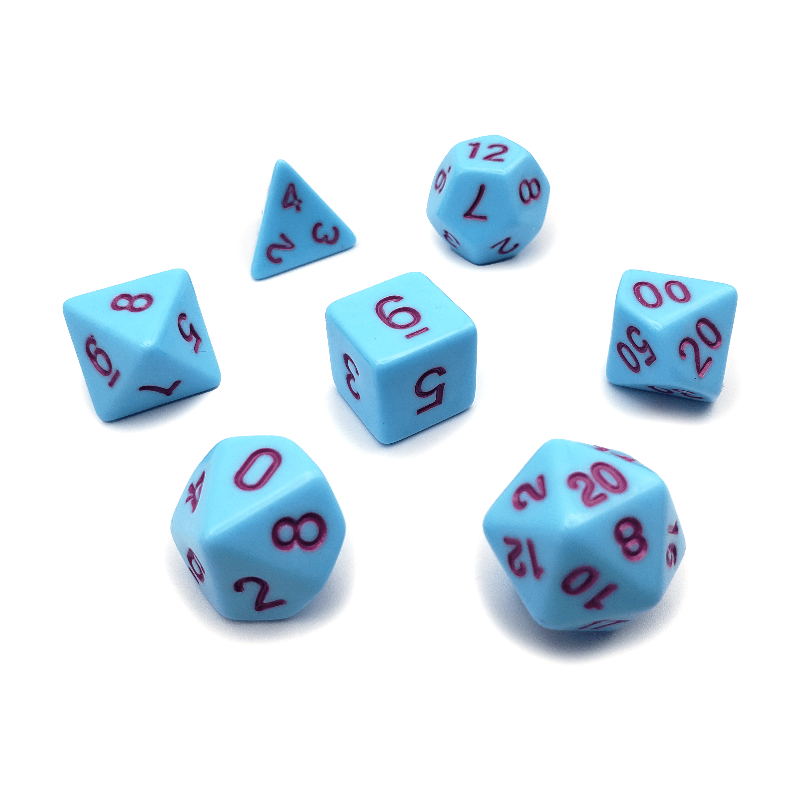 Bluebird - 7 Piece DnD Dice Set | Acrylic RPG Gaming Dice