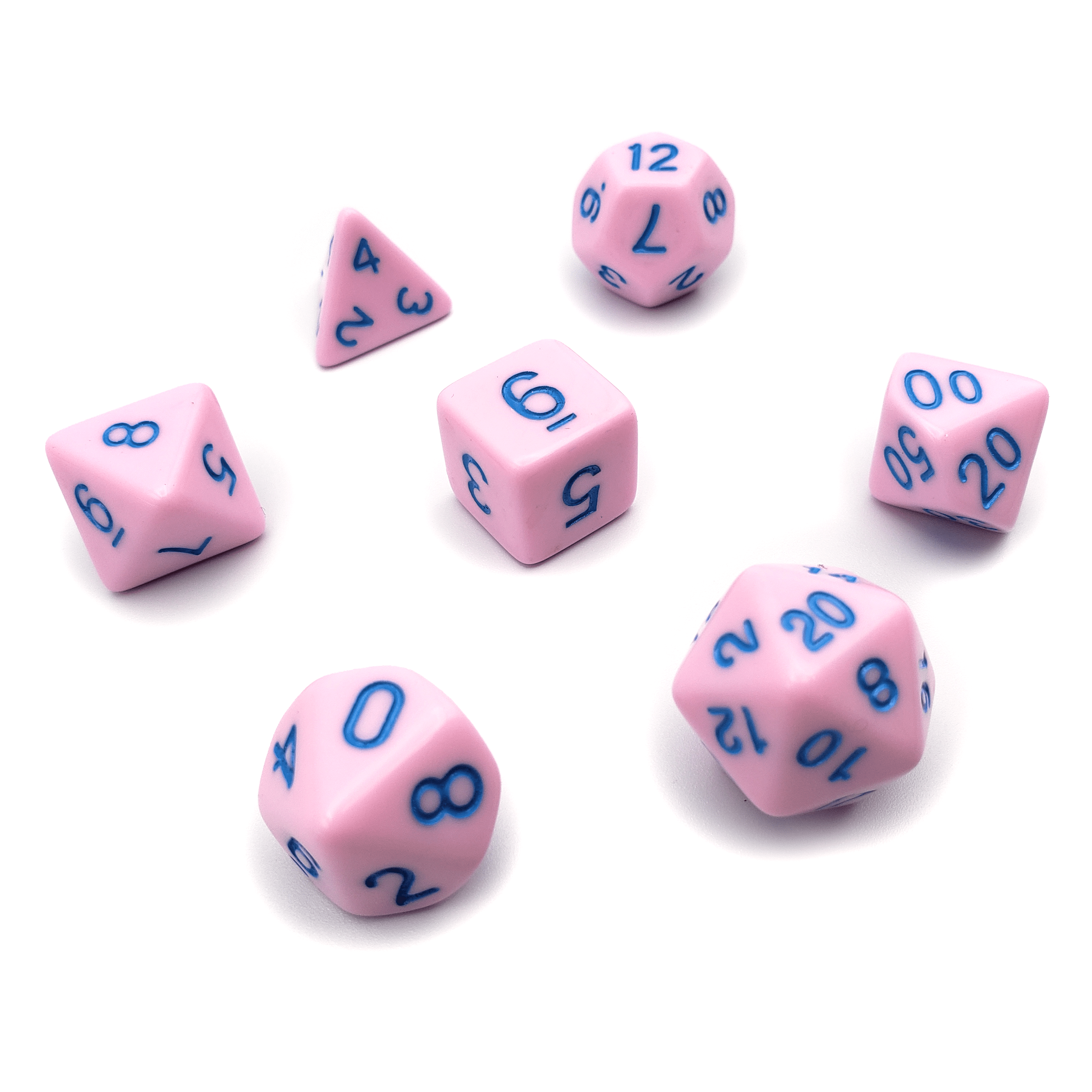 Cotton Candy - 7 Piece DnD Dice Set | Acrylic RPG Gaming Dice
