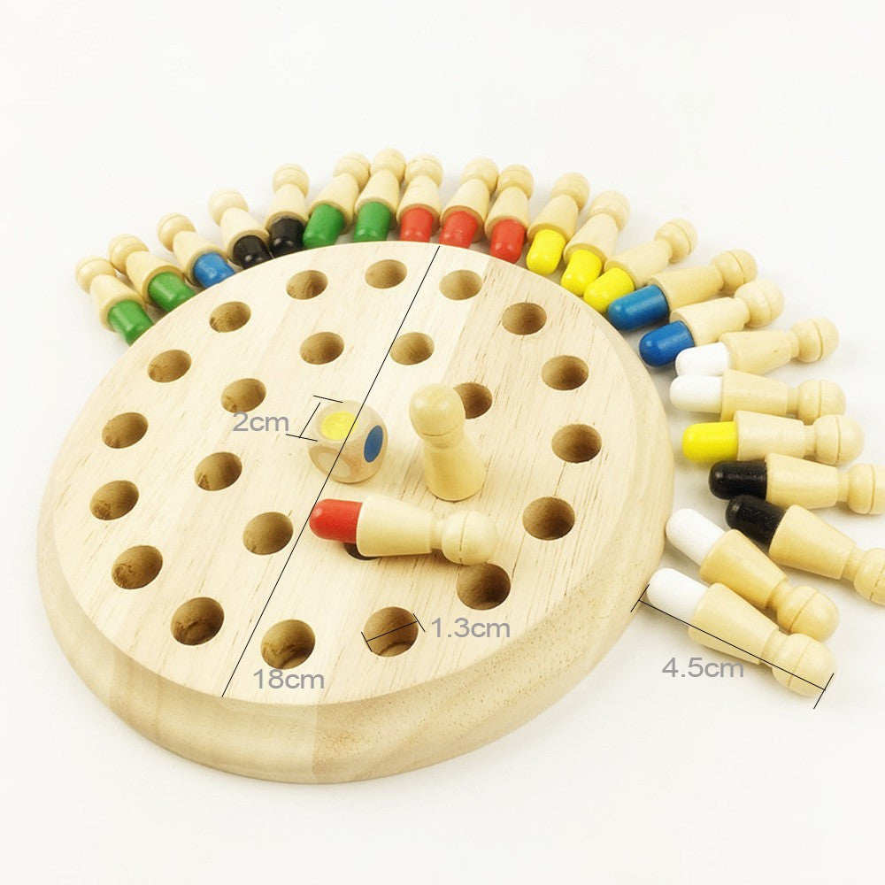 Montessori Wooden Memory Match Stick Chess – Educational Puzzle Game