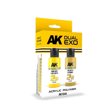 AK Interactive 1544 Dual Exo: Solar Yellow & Pluto Stone Acrylic Paint Set 60ml