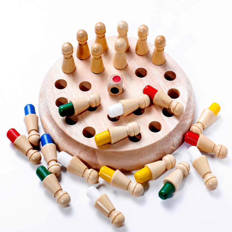 Wooden Memory Chess Game – Educational Brain Training Toy for Kids