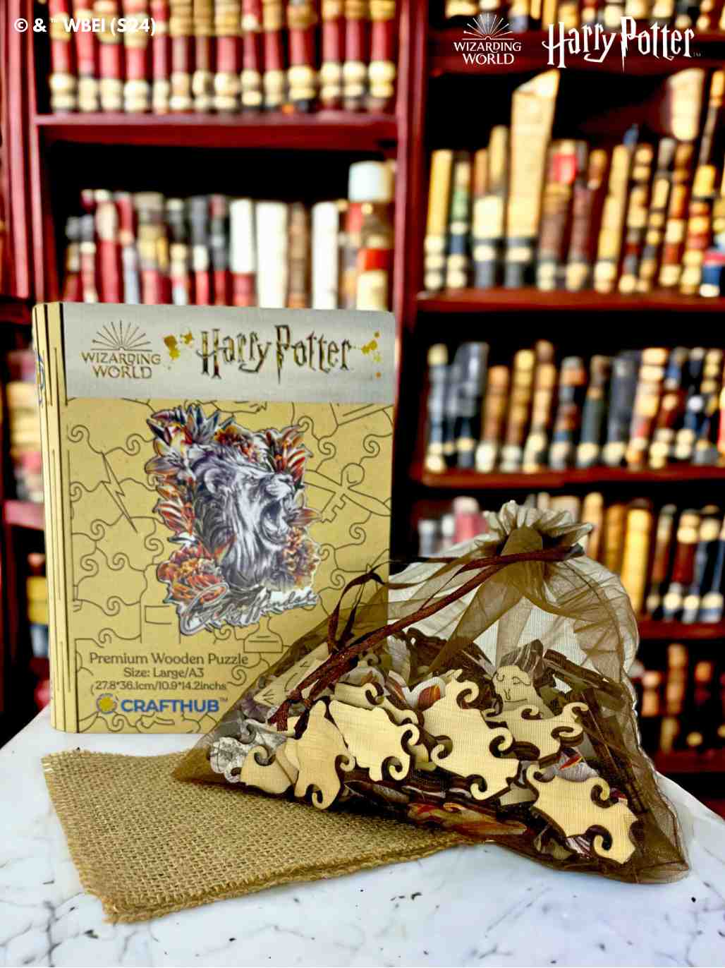 Harry Potter - Magical Gryffindor - Utilitarian Romance Crest Wooden Jigsaw Puzzle