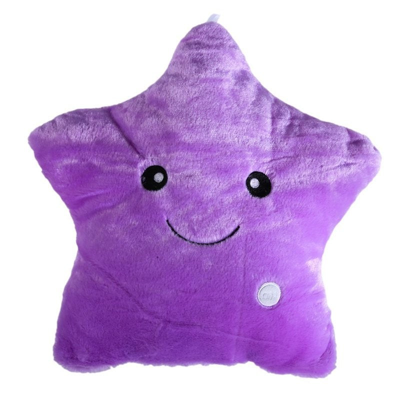 LED Star Pillow – Soft Plush Luminous Cushion with Colorful Lights