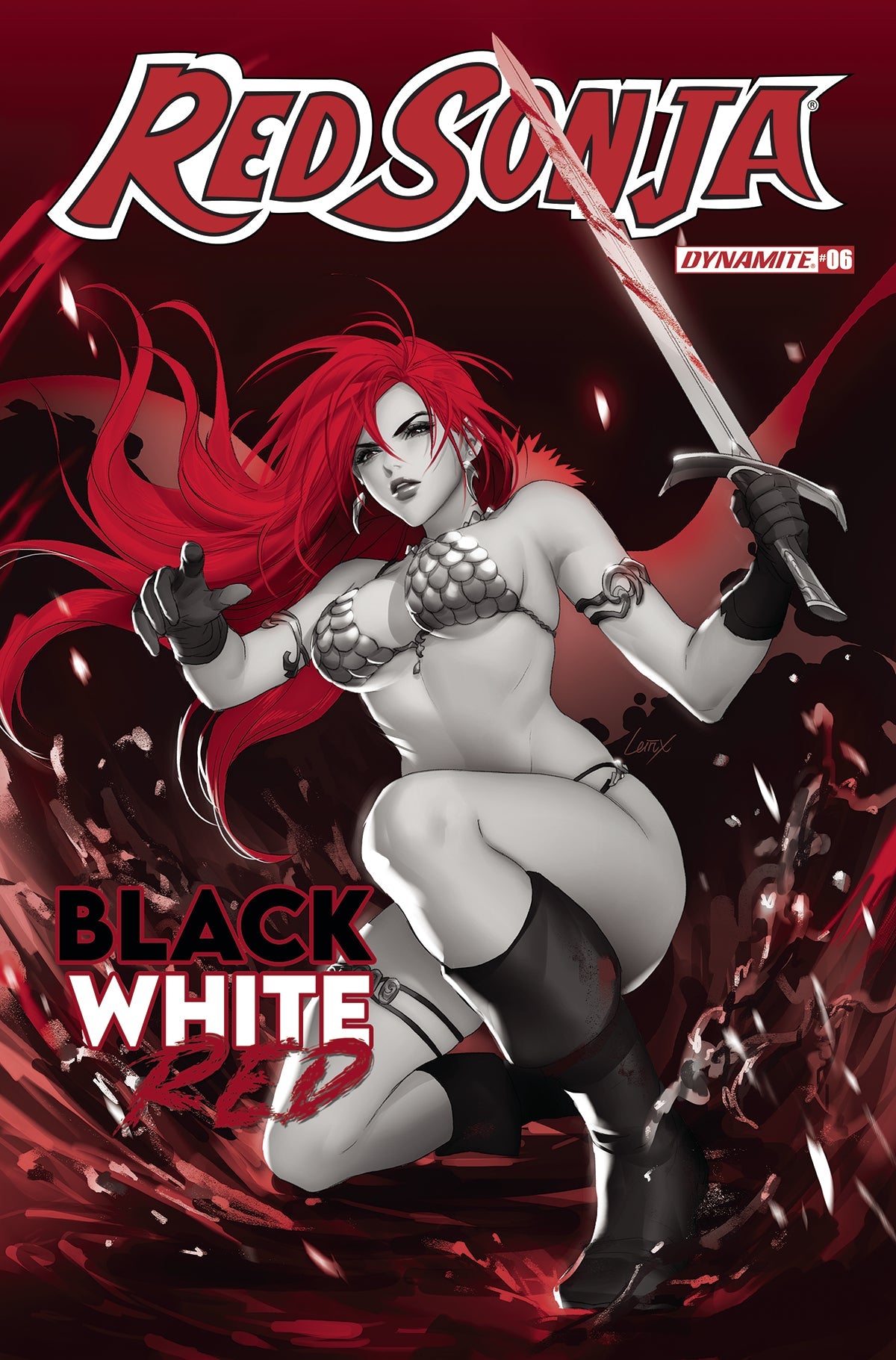 Red Sonja Black White Red #6 B Leirix Li Variant (01/19/2022) Dynamite