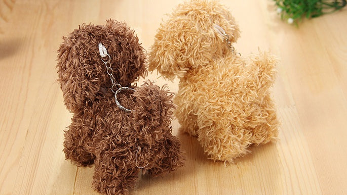 Plush Teddy Dog Pendant – Soft Stuffed Toy Keychain for Gifts and Decorations