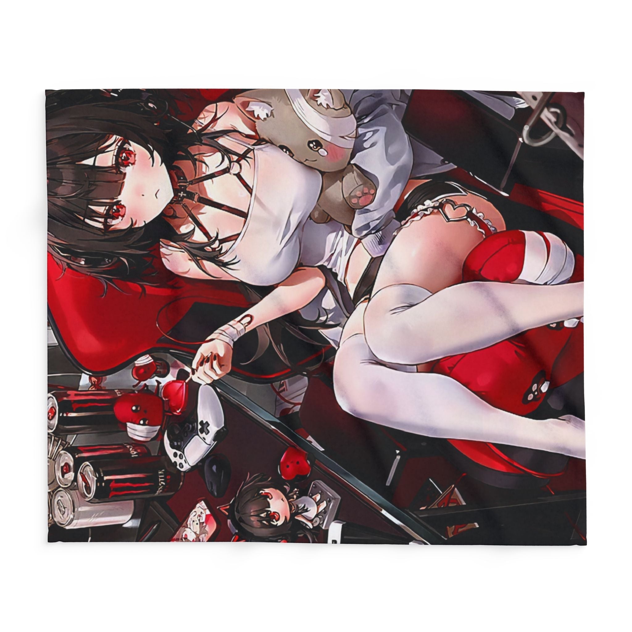 Lewd style Arctic Fleece Blanket with Stylish Anime Design - Perfect for Gaming Rooms, Gifts, Home Decor, and More