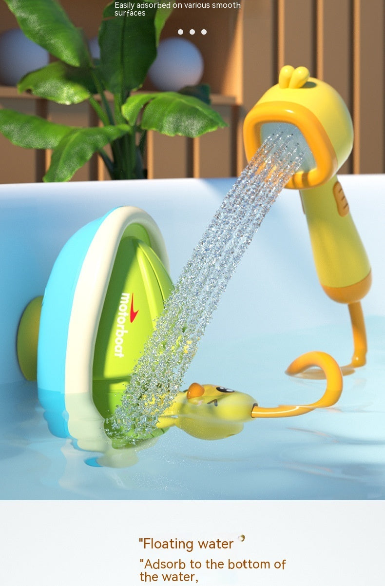 Baby Bath Toys – Cute Water Spray Duck with Shower and Boat