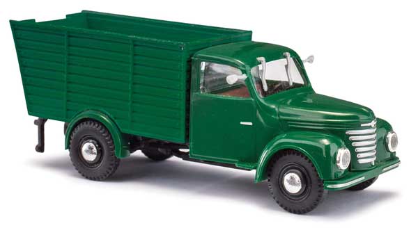 Busch 52099 HO Scale 1954 Framo V901-2 Animal Transport Truck - Assembled -- Gre