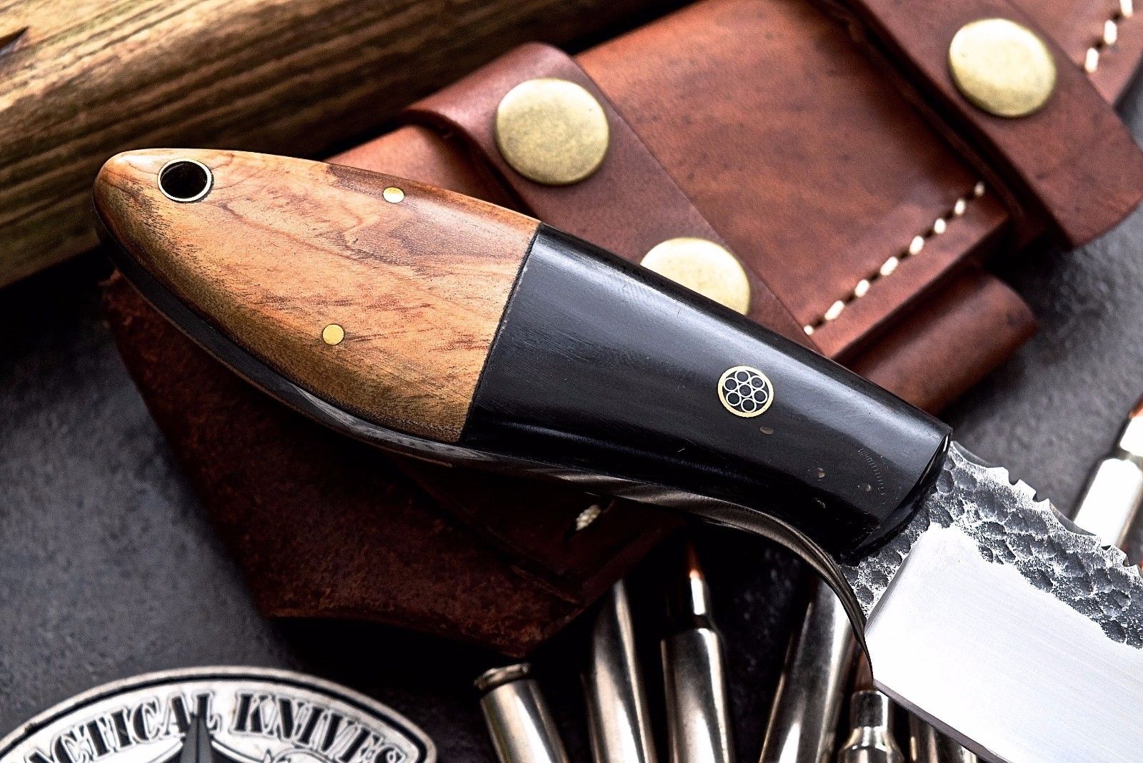 Full Tang Custom Handmade Railroad SpikeHunting Skinning Knife