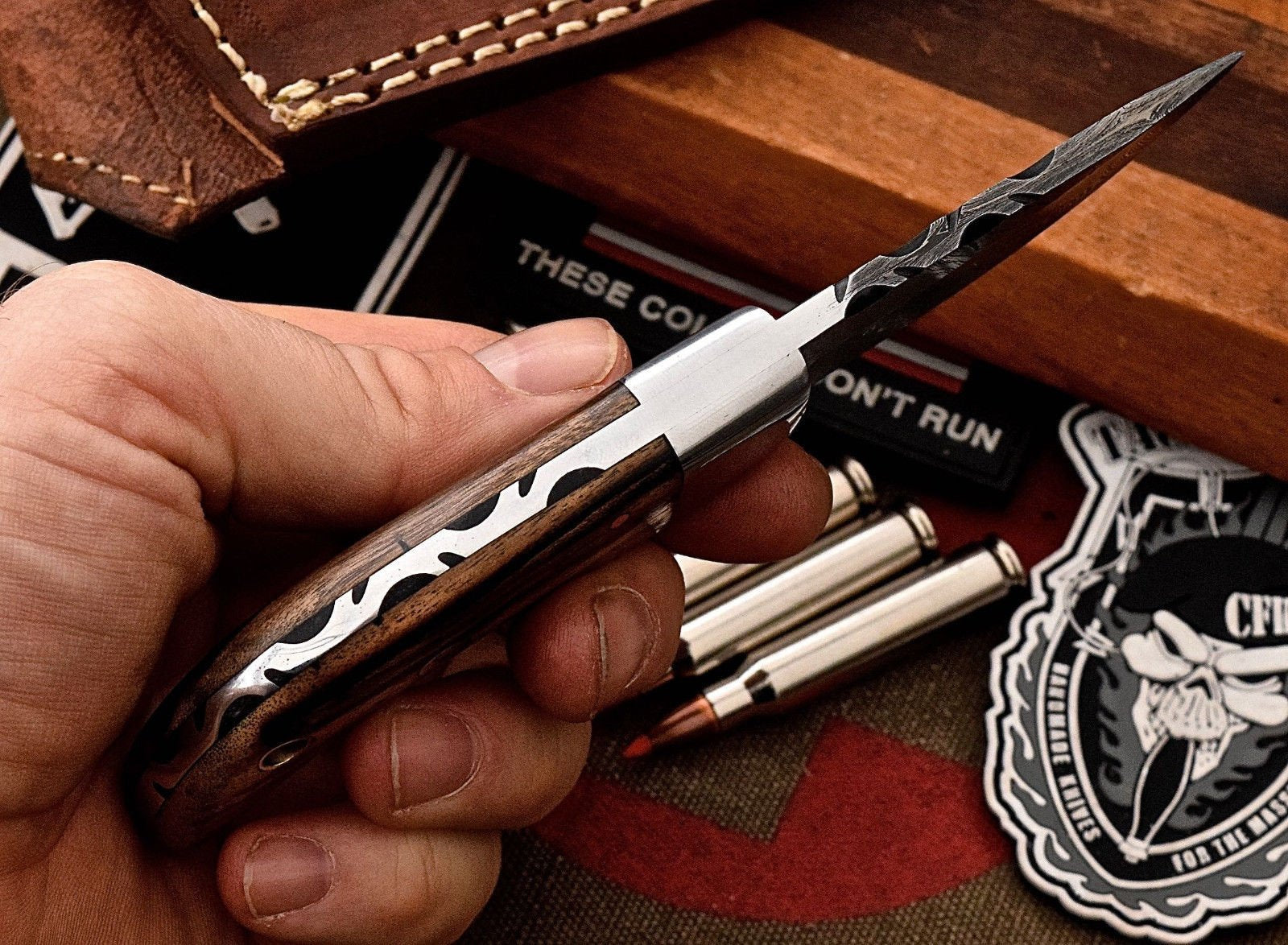 Custom Handmade Damascus Steel Skinning/Camping/Hunting Knife