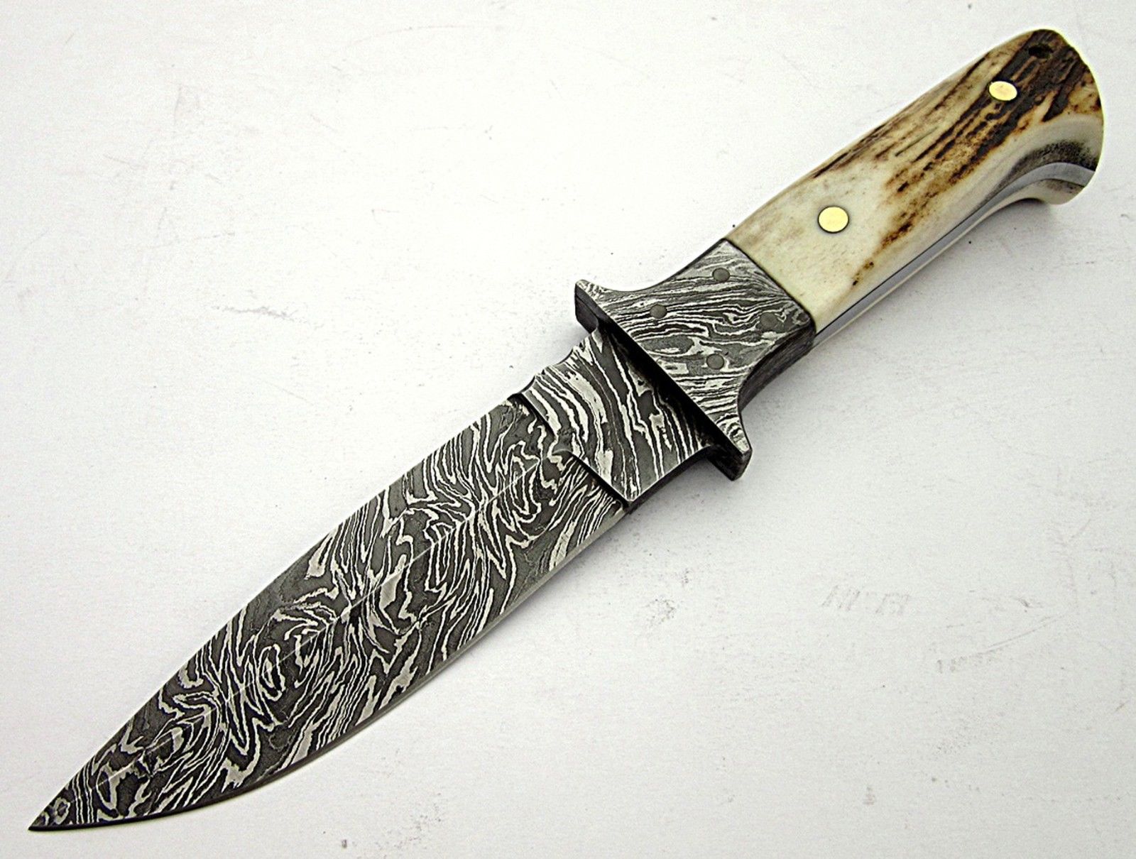 Damascus steel fire twist hunting knife