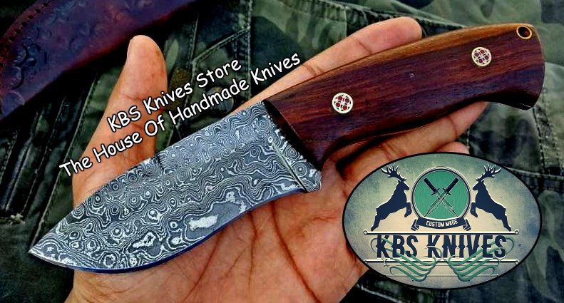 Custom Handmade Damascus Steel Skinning Knife