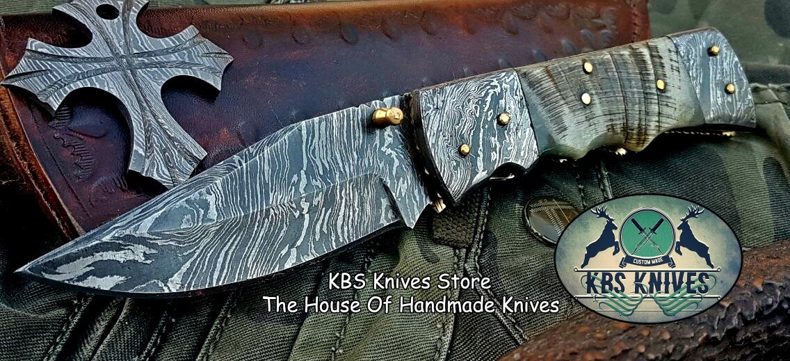 Custom Handmade Damascus Steel Folding Knife
