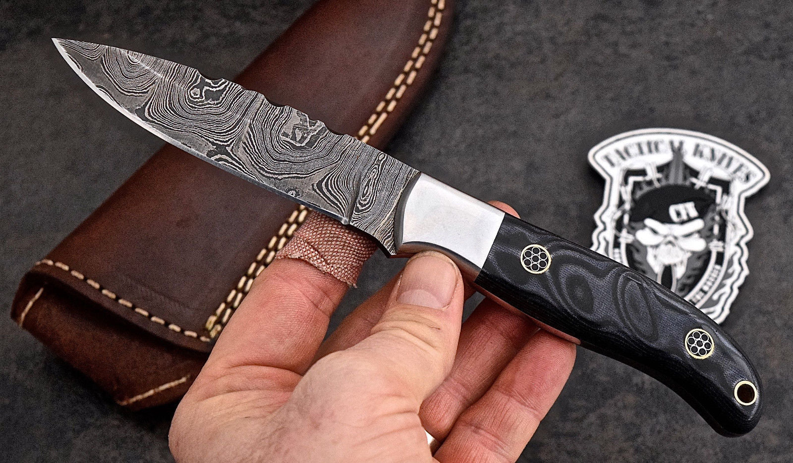 Custom Handmade Damascus Steel Skinning/Camping/Hunting Knife