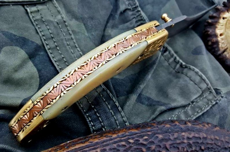 Custom Handmade Damascus Steel Folding Pocket Knife