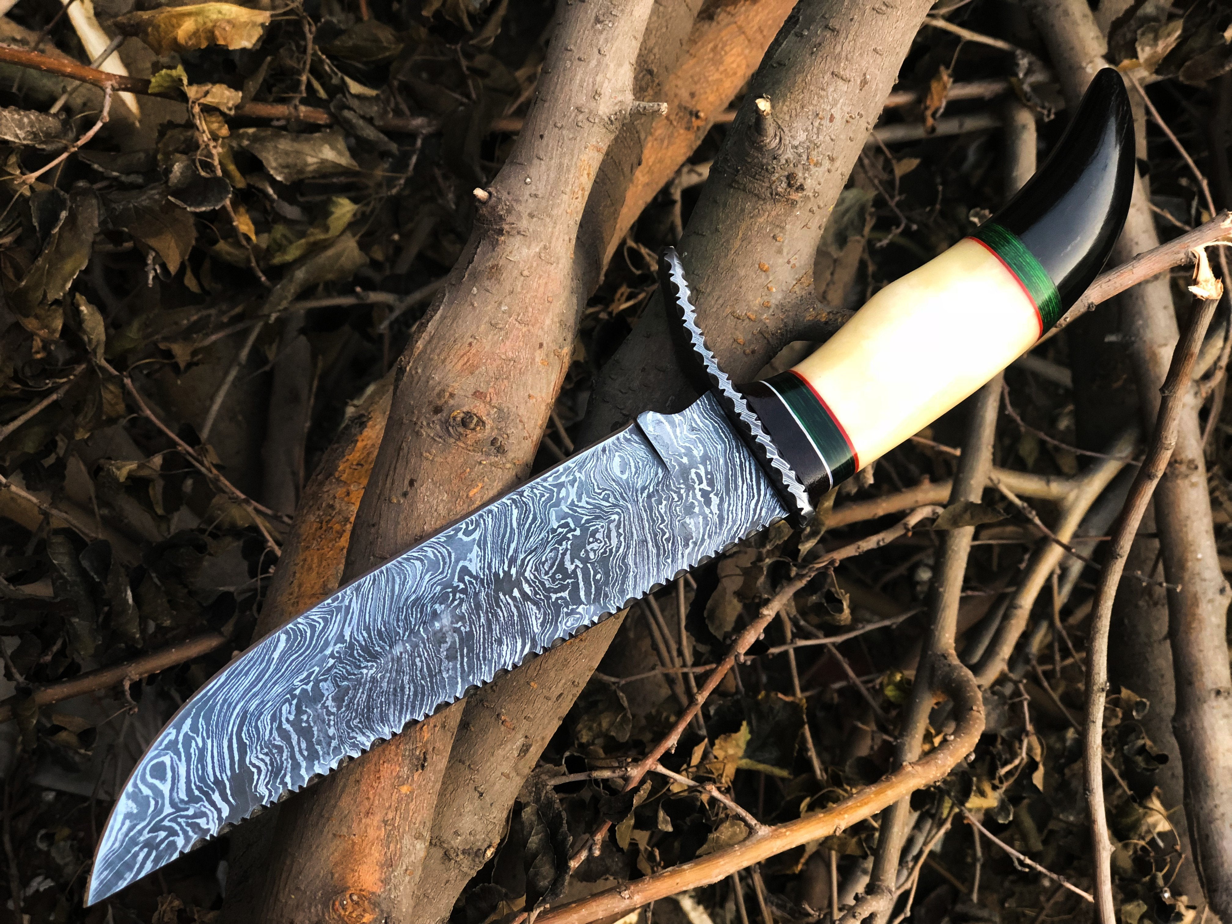 Christmas Sale !!! New Custom Handmade Damascus Steel Hunting Knife