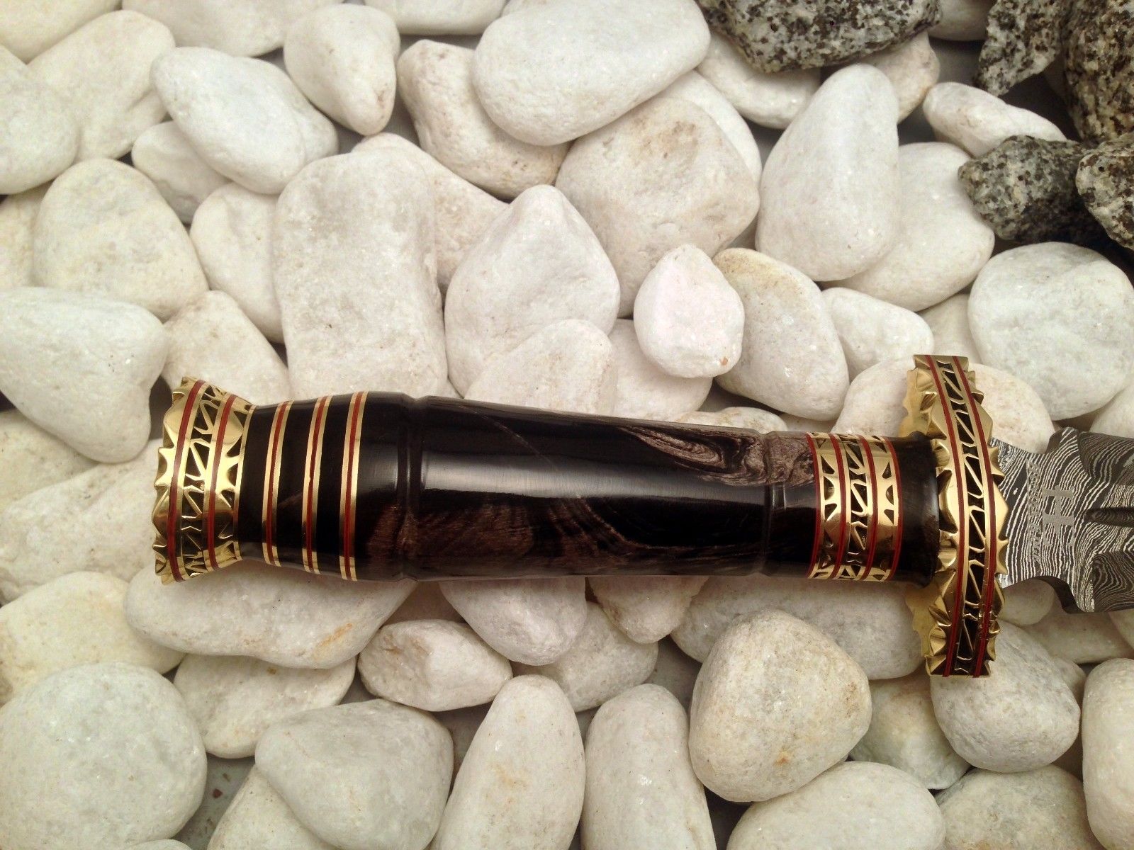 Custom Handmade Double Edge Damascus Steel Hunters Knife