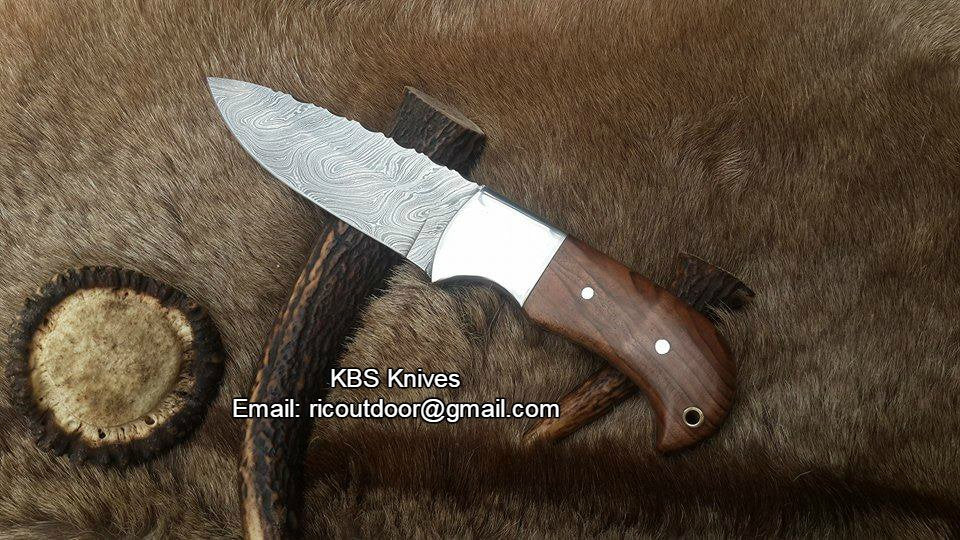 Ridgeback Hunter Custom Handmade Damascus Knife KBS Knives Store