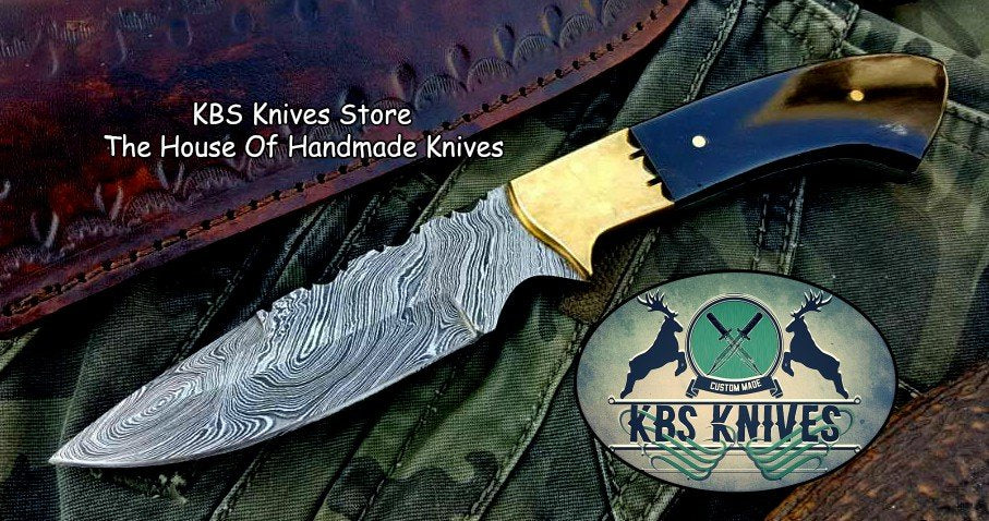 Custom Handmade Twist Damascus Steel Narrow Blade Hunting Knife