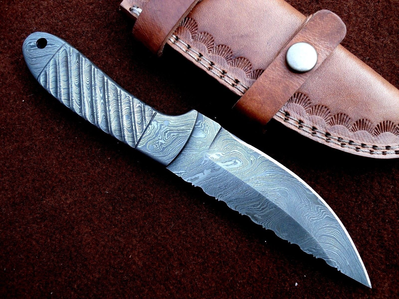 Custom Handmade Full Damascus Steel Skinning Knife